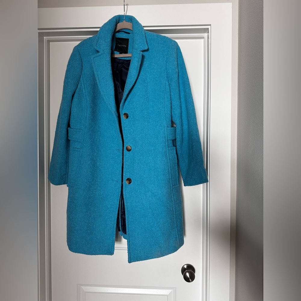 Talbots Petite Turquoise Wool Coat